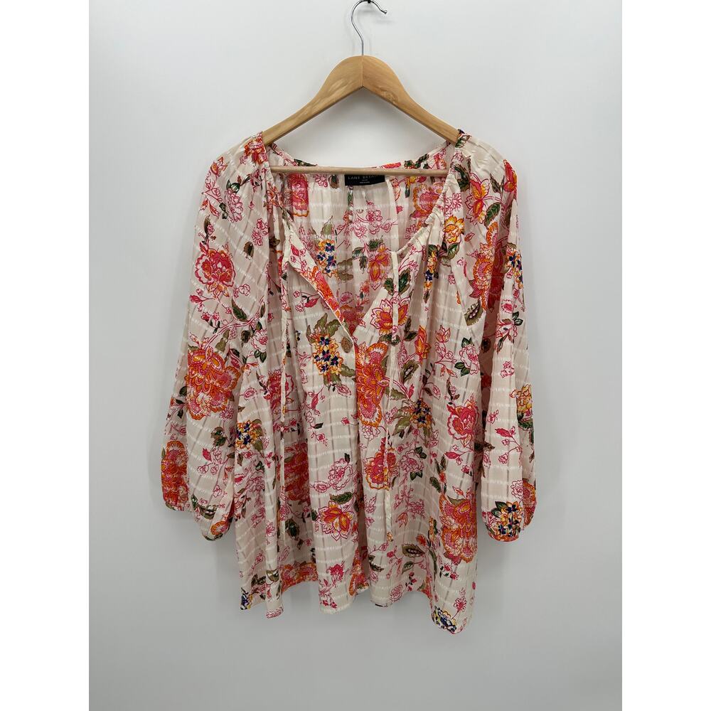 Lane Bryant Floral Top Women Sz 26/28 Spring Summer‎ Peasant Vaca Resort Cruise
